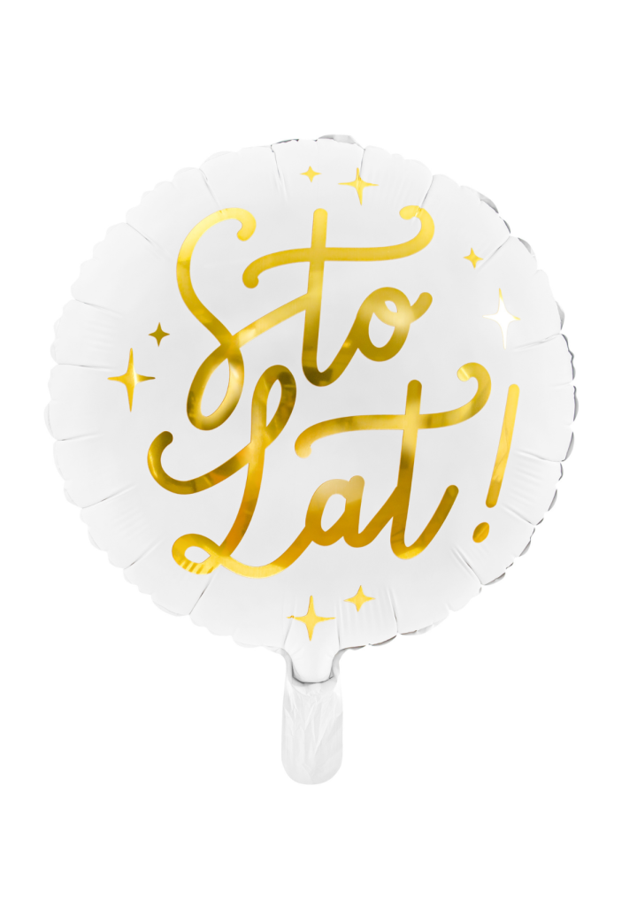 Balon foliowy STO LAT biało-złoty